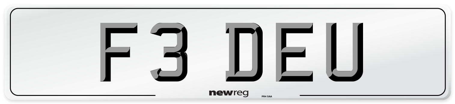 F3 DEU Number Plate from New Reg